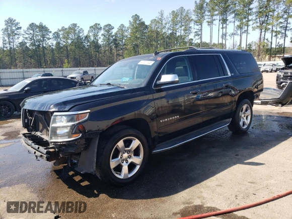 2015 Chevrolet Suburban LTZ with VIN 1GNSKKKC2FR210780, listed as a Copart auction lot 47207445 with 163,448 mi miles and Salvage Title. Bid and sale history available at carsss.com. Image 1.
