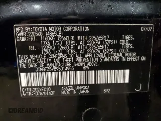 2009 Toyota RAV4 with VIN JTMBF35V895014953, listed as a Copart auction lot 49974695 with 288,489 mi miles and Salvage Title. Bid and sale history available at carsss.com. Image 13.