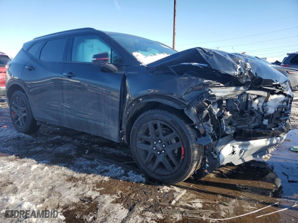2020 Chevrolet Blazer LT with VIN 3GNKBJRS7LS622290, listed as a Copart auction lot 46069355 with 13,077 mi miles and Salvage Title. Bid and sale history available at carsss.com. Image 4.