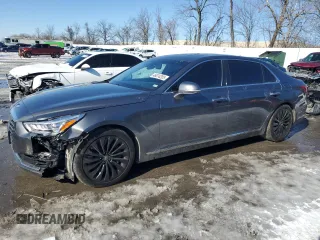 2017 Genesis G90 5.0L Ultimate with VIN KMHG54JH0HU023614, listed as a Copart auction lot 46074205 with 83,591 mi miles and Salvage Title. Bid and sale history available at carsss.com. Image 1.