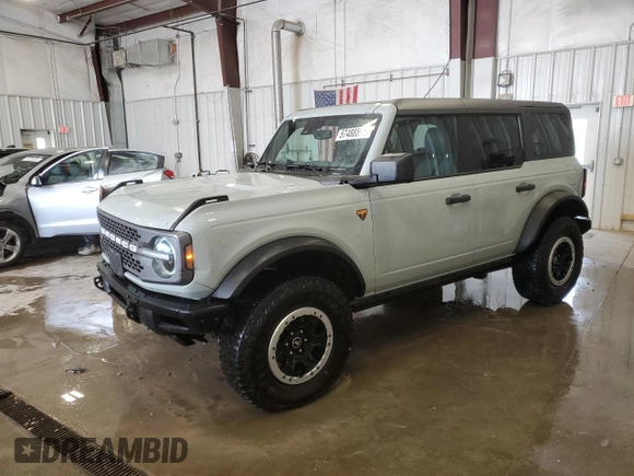 2024 Ford Bronco Badlands with VIN 1FMEE9BP5RLA70638, listed as a Copart auction lot 57488895 with 20,310 mi miles and Salvage title. Bid and sale history available at DreamBid. Image 1.