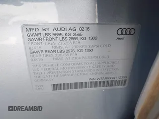 2016 Audi Q5 Prestige z VIN WA1W7AFP0GA112358, wystawiony jako IAAI lot #42085761 z przebiegiem 128 598 mil mil oraz . Historia ofert i sprzedaży dostępna na DreamBid. Obrazek 9.