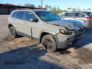 2019 Jeep Cherokee Trailhawk with VIN 1C4PJMBX3KD364308, listed as a IAAI auction lot 41752621 with 63,295 mi miles and . Bid and sale history available at DreamBid. Image 1.