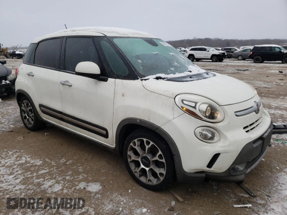 2014 FIAT 500L Trekking with VIN ZFBCFADH7EZ016087, listed as a Copart auction lot 36799254 with 133,852 mi miles and Salvage Title. Bid and sale history available at carsss.com. Image 4.
