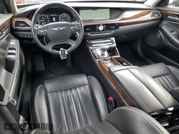 2018 Genesis G90 Ultimate with VIN KMHG54JH4JU038851, listed as a Copart auction lot 84758274 with 16,528 mi miles and Salvage Title. Bid and sale history available at DreamBid. Image 8.