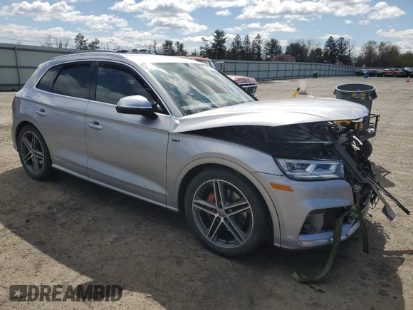 2018 Audi SQ5 with VIN WA1C4BFY8J2107260, listed as a Copart auction lot 52374385 with 53,556 mi miles and Salvage Title. Bid and sale history available at DreamBid. Image 4.