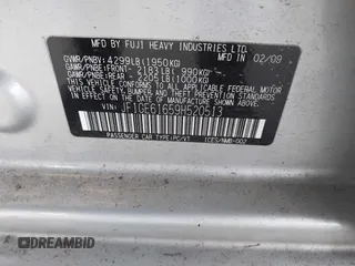 2009 Subaru Impreza i z VIN JF1GE61659H520513, wystawiony jako IAAI lot #42096406 z przebiegiem 109 782 mil mil oraz . Historia ofert i sprzedaży dostępna na DreamBid. Obrazek 9.