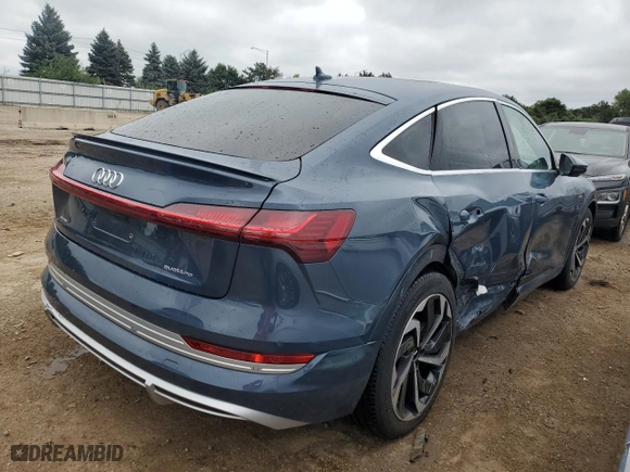 2020 Audi e-tron Sportback Prestige with VIN WA13ABGE0LB034806, listed as a Copart auction lot 63249024 with 52,616 mi miles and Salvage Title. Bid and sale history available at carsss.com. Image 3.