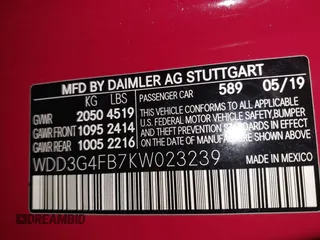 2019 Mercedes-Benz A 220 with VIN WDD3G4FB7KW023239, listed as a IAAI auction lot 41485467 with 52,396 mi miles and . Bid and sale history available at DreamBid. Image 9.