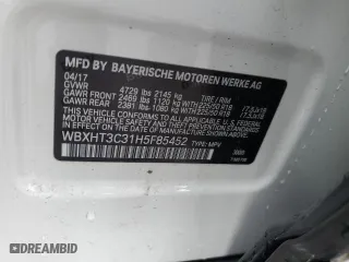 2017 BMW X1 xDrive28i with VIN WBXHT3C31H5F85452, listed as a Copart auction lot 50351125 with 61,954 mi miles and Salvage Title. Bid and sale history available at carsss.com. Image 13.