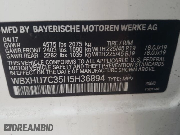 2017 BMW X1 sDrive28i with VIN WBXHU7C35H5H36894, listed as a Copart auction lot 86144154 with 78,355 mi miles and Salvage Title. Bid and sale history available at carsss.com. Image 13.