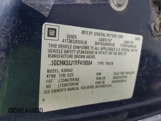 2000 Chevrolet Silverado 3500 z VIN 1GCHK33J1YF419504, wystawiony jako IAAI lot #42337616 z przebiegiem 169 037 mil mil oraz . Historia ofert i sprzedaży dostępna na DreamBid. Obrazek 9.