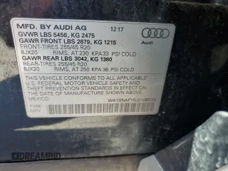 2018 Audi Q5 Premium Plus with VIN WA1BNAFY5J2108319, listed as a Copart auction lot 50531245 with 80,027 mi miles and Salvage Title. Bid and sale history available at carsss.com. Image 13.