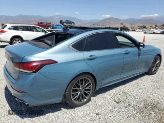 2018 Genesis G80 3.3T Sport with VIN KMHGN4JB8JU226624, listed as a Copart auction lot 66974224 with 67,392 mi miles and Salvage Title. Bid and sale history available at carsss.com. Image 3.