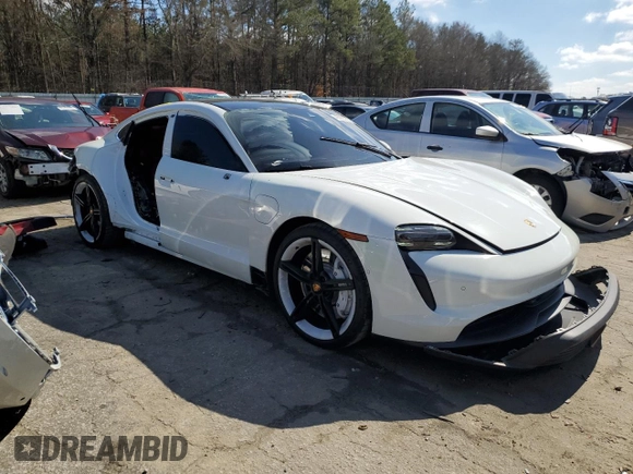 2022 Porsche Taycan 4S with VIN WP0AB2Y12NSA44345, listed as a Copart auction lot 45383275 with 24,564 mi miles and Salvage Title. Bid and sale history available at DreamBid. Image 4.