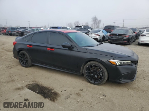 2022 Honda Civic Si with VIN 2HGFE1E50NH473830, listed as a Copart auction lot 54383035 with 72,733 mi miles and Salvage Title. Bid and sale history available at DreamBid. Image 4.