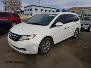 2014 Honda Odyssey EX-L with VIN 5FNRL5H65EB133365, listed as a Copart auction lot 86733834 with 116,391 mi miles and Salvage Title. Bid and sale history available at carsss.com. Image 1.
