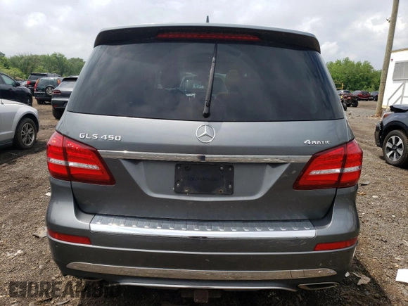 2017 Mercedes-Benz GLS 450 with VIN 4JGDF6EE4HA954520, listed as a Copart auction lot 58575915 with 123,218 mi miles and Salvage title. Bid and sale history available at DreamBid. Image 6.