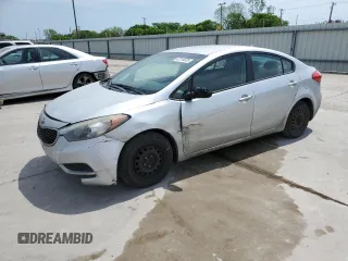 2016 Kia Forte LX with VIN KNAFK4A64G5493352, listed as a Copart auction lot 52154635 with 163,285 mi miles and Salvage Title. Bid and sale history available at carsss.com. Image 1.