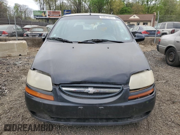 2008 Chevrolet Aveo LS with VIN KL1TD66658B116284, listed as a Copart auction lot 53671425 with Not Provided miles and Salvage Title. Bid and sale history available at DreamBid. Image 5.