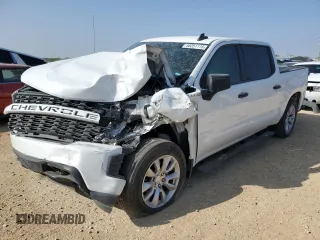 2022 Chevrolet Silverado 1500 Custom with VIN 3GCPWBEK7NG131092, listed as a Copart auction lot 50351115 with 58,409 mi miles and Salvage Title. Bid and sale history available at DreamBid. Image 1.