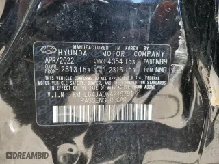 2022 Hyundai Sonata SEL with VIN KMHL64JA0NA219791, listed as a Copart auction lot 44014475 with 54,898 mi miles and Salvage Title. Bid and sale history available at carsss.com. Image 12.