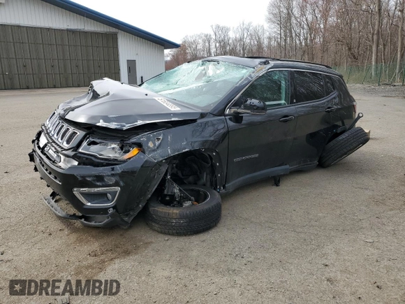 2020 Jeep Compass Limited with VIN 3C4NJDCB6LT154078, listed as a Copart auction lot 51684895 with 44,350 mi miles and Salvage Title. Bid and sale history available at carsss.com. Image 1.