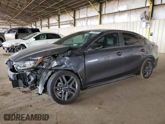 2021 Kia Forte GT-Line with VIN 3KPF34AD9ME290696, listed as a Copart auction lot 49180685 with 55,136 mi miles and Salvage Title. Bid and sale history available at carsss.com. Image 1.