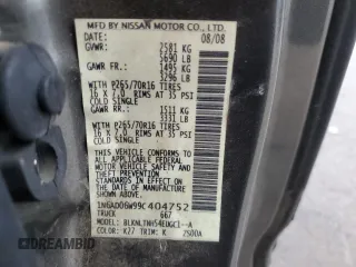 2009 Nissan Frontier SE z VIN 1N6AD06W99C404752, wystawiony jako Copart lot #47679765 z przebiegiem 113 285 mil mil oraz Szkoda całkowita • Salvage title. Historia ofert i sprzedaży dostępna na DreamBid. Obrazek 14.