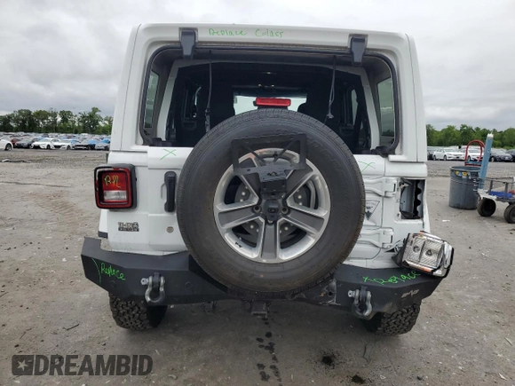 2019 Jeep Wrangler Unlimited Sahara with VIN 1C4HJXEG9KW600644, listed as a Copart auction lot 56193655 with 46,198 mi miles and Salvage title. Bid and sale history available at DreamBid. Image 6.