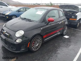 2013 FIAT 500 Abarth with VIN 3C3CFFFHXDT551576, listed as a IAAI auction lot 41730666 with 153,586 mi miles. Bid and sale history available at carsss.com. Image 2.