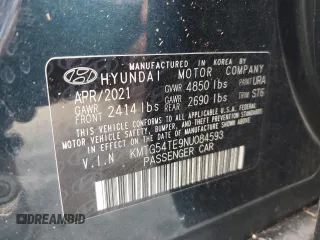 2022 Genesis G70 3.3T with VIN KMTG54TE9NU084593, listed as a Copart auction lot 80367864 with 27,100 mi miles and Salvage Title. Bid and sale history available at DreamBid. Image 12.