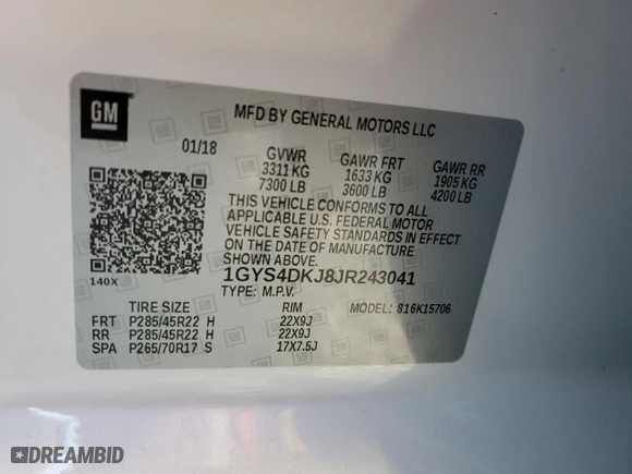 2018 Cadillac Escalade Platinum with VIN 1GYS4DKJ8JR243041, listed as a Copart auction lot 44907505 with 46,763 mi miles and Salvage Title. Bid and sale history available at carsss.com. Image 14.