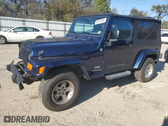 2006 Jeep Wrangler Unlimited LWB with VIN 1J4FA44S56P722617, listed as a Copart auction lot 50747255 with 64,172 mi miles and Salvage Title. Bid and sale history available at carsss.com. Image 1.