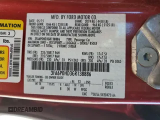 2016 Ford Fusion SE with VIN 3FA6P0HD3GR138886, listed as a Copart auction lot 49705765 with 99,086 mi miles and Salvage Title. Bid and sale history available at DreamBid. Image 14.