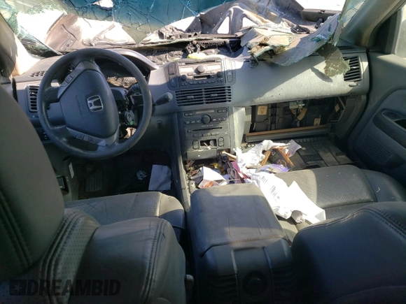 2005 Honda Pilot EX-L with VIN 5FNYF185X5B061839, listed as a Copart auction lot 48666595 with 0 mi miles and Salvage Title. Bid and sale history available at carsss.com. Image 8.