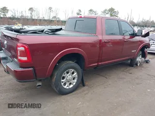 2021 Ram 2500 Laramie with VIN 3C6UR5FL3MG622834, listed as a IAAI auction lot 41691393 with 35,346 mi miles and . Bid and sale history available at DreamBid. Image 4.