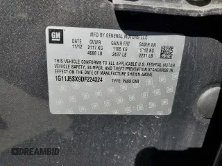 2013 Chevrolet Malibu LTZ with VIN 1G11J5SX9DF224324, listed as a Copart auction lot 49571565 with 172,943 mi miles and Salvage Title. Bid and sale history available at DreamBid. Image 14.