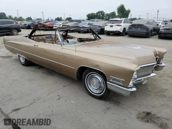 1968 Cadillac DeVille z VIN F8232777, wystawiony jako Copart lot #64820655 z przebiegiem Nie podano mil oraz Nie do naprawy • Non repairable. Historia ofert i sprzedaży dostępna na DreamBid. Obrazek 4.