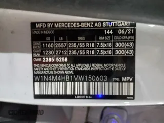 2021 Mercedes-Benz GLB 250 z VIN W1N4M4HB1MW150603, wystawiony jako Copart lot #84561174 z przebiegiem 35 063 mil mil oraz Nie do naprawy • Non repairable. Historia ofert i sprzedaży dostępna na DreamBid. Obrazek 13.
