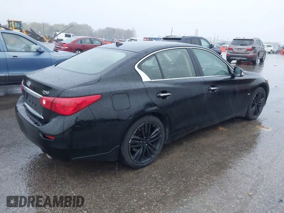2015 Infiniti Q50 Premium z VIN JN1BV7ARXFM412382, wystawiony jako IAAI lot #40776813 z przebiegiem 66 406 mil mil oraz . Historia ofert i sprzedaży dostępna na DreamBid. Obrazek 4.