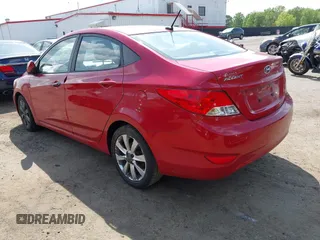 2012 Hyundai Accent GLS with VIN KMHCU4AE3CU210782, listed as a IAAI auction lot 42159648 with 113,327 mi miles. Bid and sale history available at carsss.com. Image 3.
