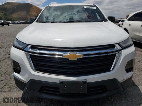 2023 Chevrolet Traverse LS z VIN 1GNERFKW9PJ140561, wystawiony jako Copart lot #56898305 z przebiegiem 57 497 mil mil oraz Szkoda całkowita • Salvage title. Historia ofert i sprzedaży dostępna na DreamBid. Obrazek 5.