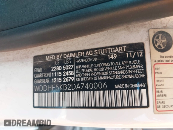 2013 Mercedes-Benz E 350 Luxury z VIN WDDHF5KB2DA740006, wystawiony jako IAAI lot #41391159 z przebiegiem 117 467 mil mil oraz . Historia ofert i sprzedaży dostępna na DreamBid. Obrazek 9.