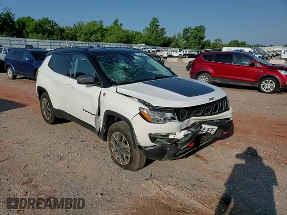 2021 Jeep Compass Trailhawk with VIN 3C4NJDDB2MT583833, listed as a Copart auction lot 58736675 with 67,090 mi miles and Salvage title. Bid and sale history available at DreamBid. Image 14.