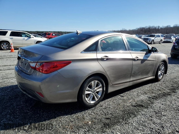 2014 Hyundai Sonata GLS with VIN 5NPEB4AC7EH945098, listed as a Copart auction lot 46287275 with Not Provided miles and Salvage Title. Bid and sale history available at carsss.com. Image 3.