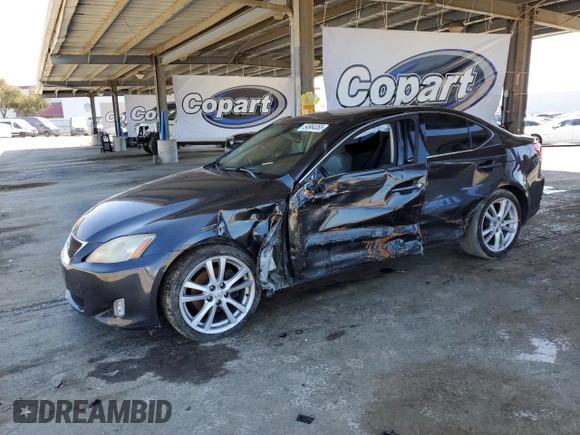 2007 Lexus IS with VIN JTHBK262072035433, listed as a Copart auction lot 54984355 with 15,074 mi miles and Salvage Title. Bid and sale history available at carsss.com. Image 1.