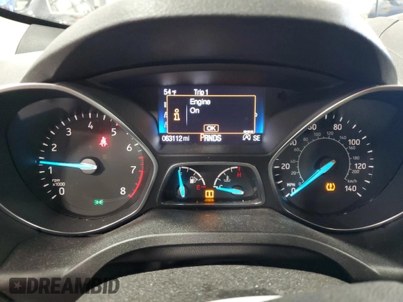 2017 Ford Escape SE with VIN 1FMCU9G99HUD41729, listed as a Copart auction lot 52117395 with 63,112 mi miles and Salvage Title. Bid and sale history available at carsss.com. Image 9.