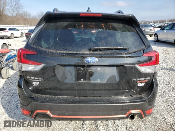 2023 Subaru Forester Sport with VIN JF2SKAJC3PH504833, listed as a Copart auction lot 45105165 with 23,445 mi miles and Salvage Title. Bid and sale history available at carsss.com. Image 6.