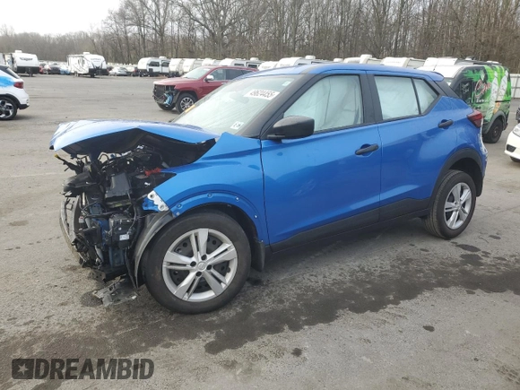2023 Nissan Kicks S with VIN 3N1CP5BV0PL568683, listed as a Copart auction lot 49624455 with 0 mi miles and Salvage Title. Bid and sale history available at carsss.com. Image 1.